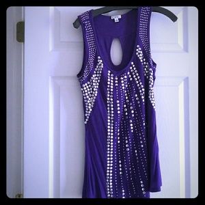 Cache sleeveless blouse purple small